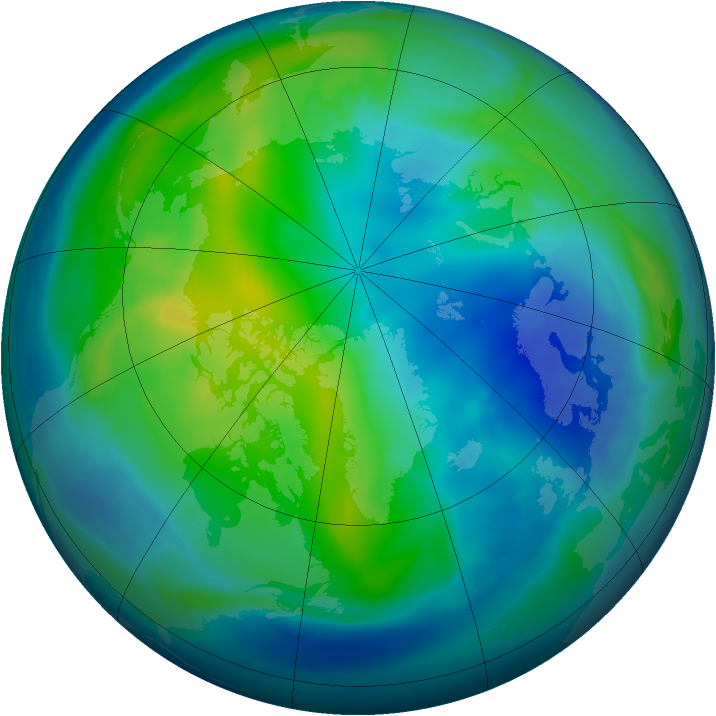 Arctic ozone map for 28 October 2005